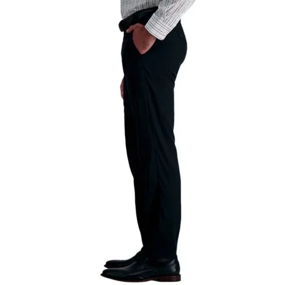 Haggar Performance Dress Pants Men 30x32 Super Flex Waistband Polyester Black - Picture 7 of 8